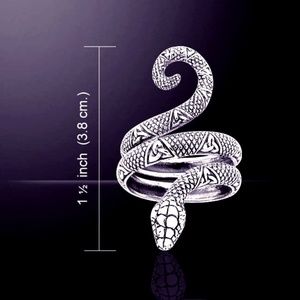 Celtic Knot Snake Serpent 925 Sterling Silver Ring